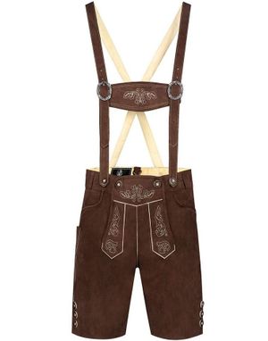 Brun konstläder Lederhosen för män