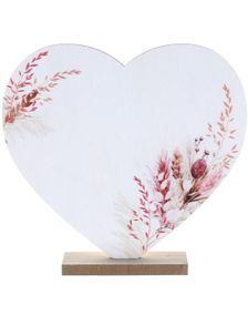 Flott hjerte Dekorert med Pampasgress Bordpynt 19x19 cm