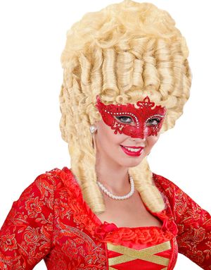 Röd Venice Ögonmask med Glitter