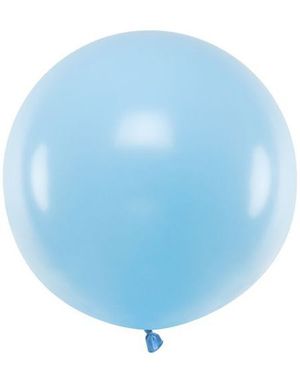 Blå Pastellfarget Rund JUMBO Ballong 60 cm