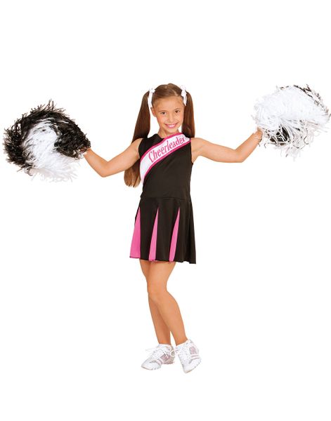Svart Cheerleader Maskeradklänning (Barn)