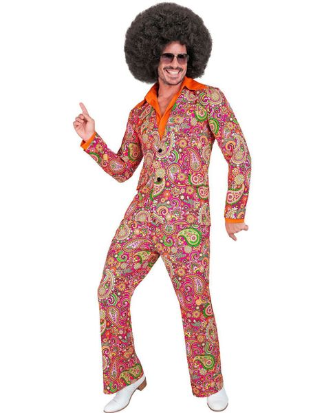 60's Rosa Mandalamønstret Hippiekostyme til Herre