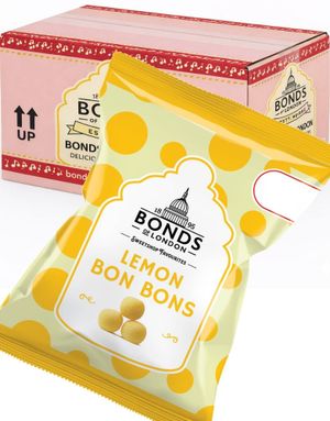 12 stk Lemon Bon Bons - Bonds of London - Hel Eske 1,32 kg (UK)