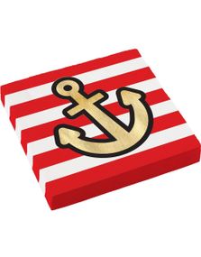 16 stk Stripete Anker Servietter 33x33 cm