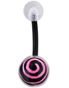 Hypnotize Me Navelpiercing - Svart/Rosa