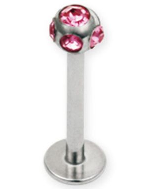 Diamond Ball Labret - Rosa