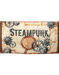 Stort Posterflagga 150x90 cm - Steampunk