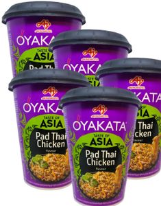 8 st Aj Oyakata Pad Thai Chicken Flavour Noodle Cup - Hel Låda 744 gram (Japan)