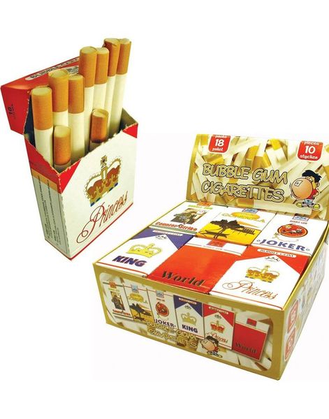 18 pk med 10 stk Tuggummicigaretter i Blandade Motiv
