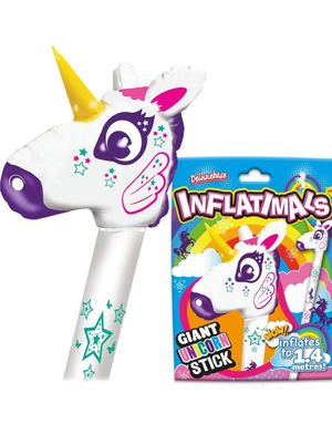 Inflatimals Unicorn - Stor Oppblåsbar Enhjørning på Pinne 1,4 Meter