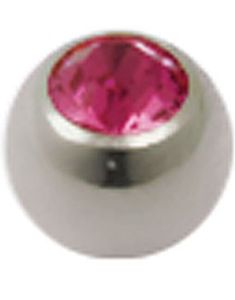 Glittrande Silverfägad Stålkula med Rosa Sten