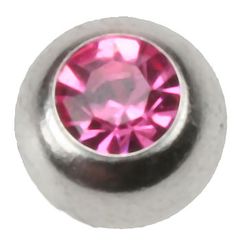 Blank Stålkula Med Rosa Sten