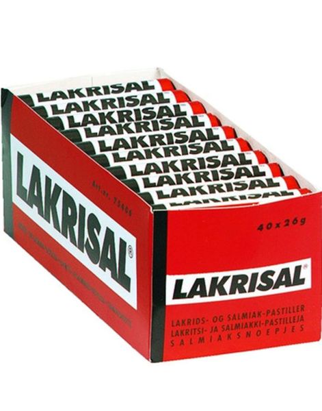 40 stk Lakrisal - Rull med Salmiak-Lakris Pastiller - Hel Eske 1 kg