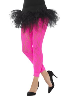 Neonrosa Spets-Leggings