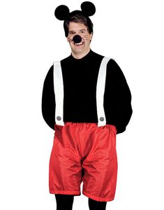 Musse Pigg Inspirerat Maskeradset med Shorts, Öron och Näsa