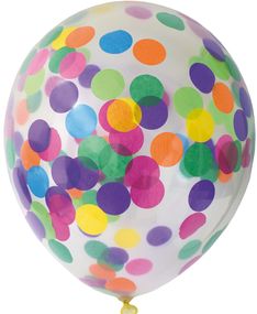 6 stk Klara Ballonger med Flerfärgad Konfetti 30 cm