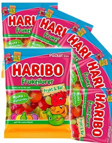 1785456000_524 st Haribo frukt- och bärsmakande fruktgummi - Vingummi i hel låda 1920 gram