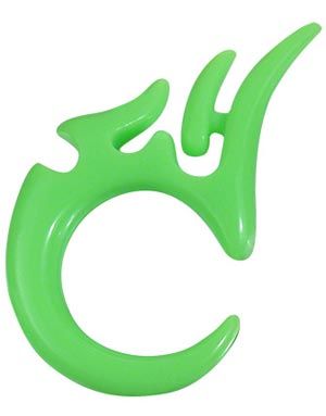 Grön Dragon Claw Expander Örpiercing i Akryl 4 mm