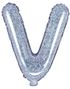 Silverfärgade Holografiska Bokstavsballonger A-Z - 35 cm