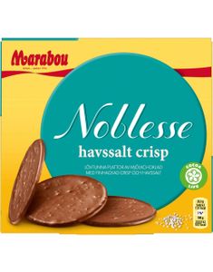 Marabou Noblesse Havsalt - Tunna Runda Mjölkchokladplattor med Havssalt och Crisp 150 gram