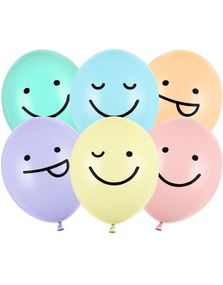50 stk Smilefjes Ballonger i Forskjellige Farger 30 cm