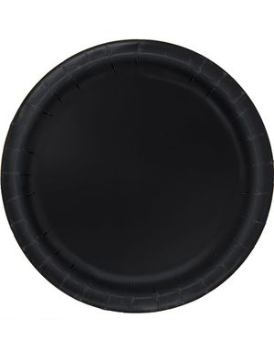 20 st Svarta Små Papptallrikar 17 cm
