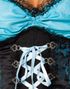 Svart Lyxig Dirndl Klänning med Blommönster i Blått