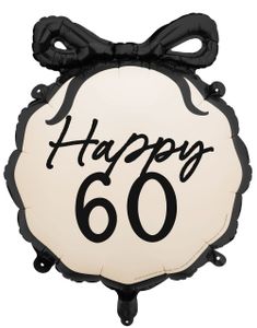 Happy 60 - Folieballong med Sløyfe 45x47.5 cm