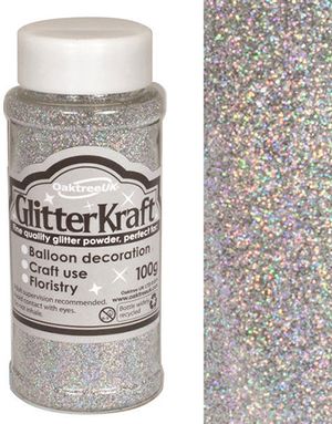 Silverfärgat Hobbyglitter 100 gram