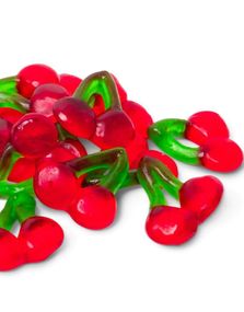 1 kg De Bron Sugarfree Twin Cherries - Pose med SUKKERFRI Vingummi Kirsebær