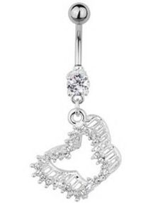Sparkling Butterfly Navelpiercing - Vit