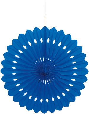 1 st Royalblå Dekorationssolfjäder i Silkespapper 40 cm