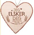 Hjärtaformad Träskylt med Text