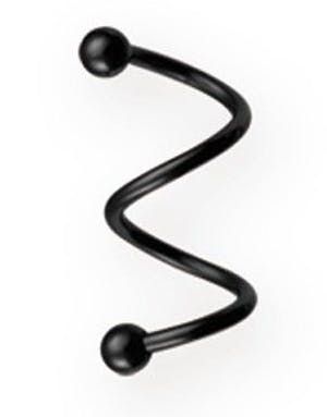 Dual Curve 1.2 x 14 mm - Svart Ögonbrynspiercing