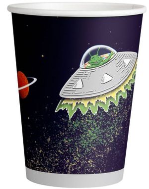 8 st Alien UFO Koppar 250 ml - Space Party