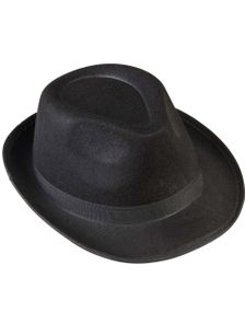 Svart Fedora Mafiahatt