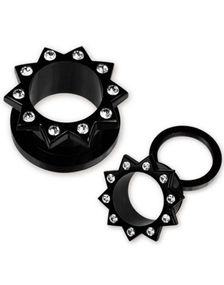 Star Shape - Svart Tunnel Piercing