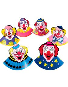 6 stk Partyhattar med Clownmotiv