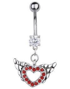 Heart Of An Angel Navelpiercing - Röd