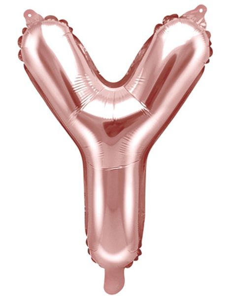 Bokstaven Y - Roseguldfärgad 35 cm Folieballong