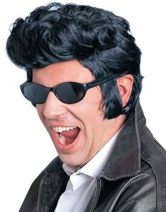 Rock 'n' Roll - Svart Elvis  Peruk