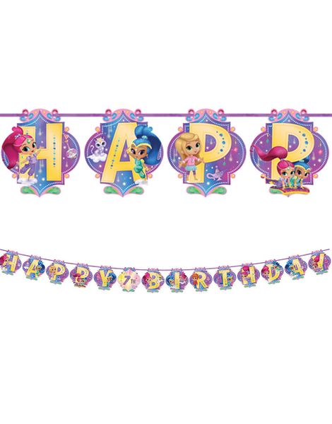 Happy Birthday Banner 2 meter - Shimmer och Shine