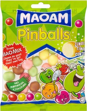 Haribo Maoam Pinballs - Godiskulor med Cola og Fruktsmak 140 gram