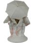 To Englebarn i Regnet Med Paraply Figur 10 cm