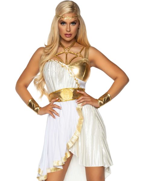 Grecian Goddess - Gullfarget Gresk Gudinne Damekostyme