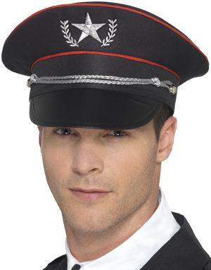 Svart Deluxe Militärhatt med Band