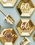 60 år - 6 metallic guldfärgade kartongmuggar