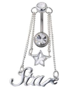Star Navelpiercing - Vit