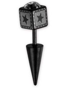 Star with Spike - Svart Fejkpiercing