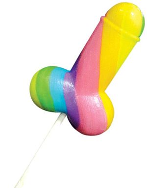 Rainbow Cock Pop - Regnbågsfärgad penisformad kärlek på en pinne